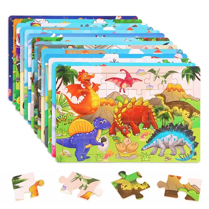 Économie 30 pièces Montessori 3D Puzzle dessin animé Animal en bois