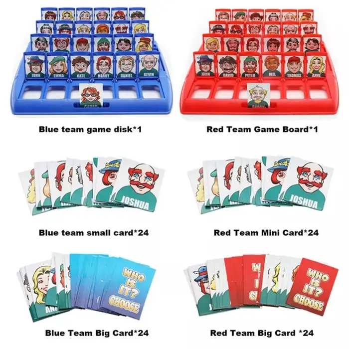 Devinez qui? Jeu de société avec personnages classiques, entraînement à la mémoire, jeux de puzzle, 