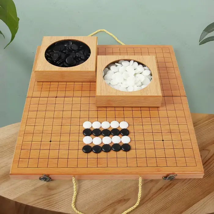 Jeu de Backgammon 19 Voies Go, Plateau de Jeu Noir et Blanc, Jeu de Société pour la Pensée Stratégique, Compétitions Amusantes, Jouet Éducatif pour Adultes