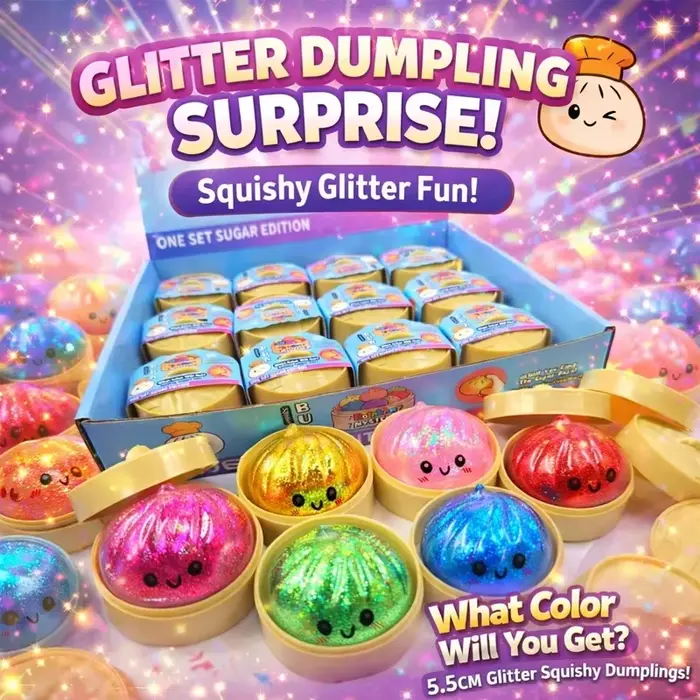 Jouet sensoriel anti-stress Squishy en forme de dumpling pailleté pour adultes occasions spéciales décoration et relaxation