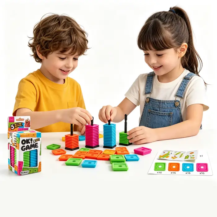 Jeu éducatif portable Gobang vert clair pour enfants et adultes jeu de société stratégique facile à transporter pour anniversaires et fêtes familiales