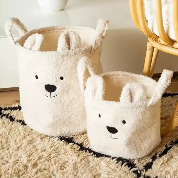 Panier pliant Teddy en polyester ours mignon pour chambre d'enfant rangement jouets vêtements occaions spéciales