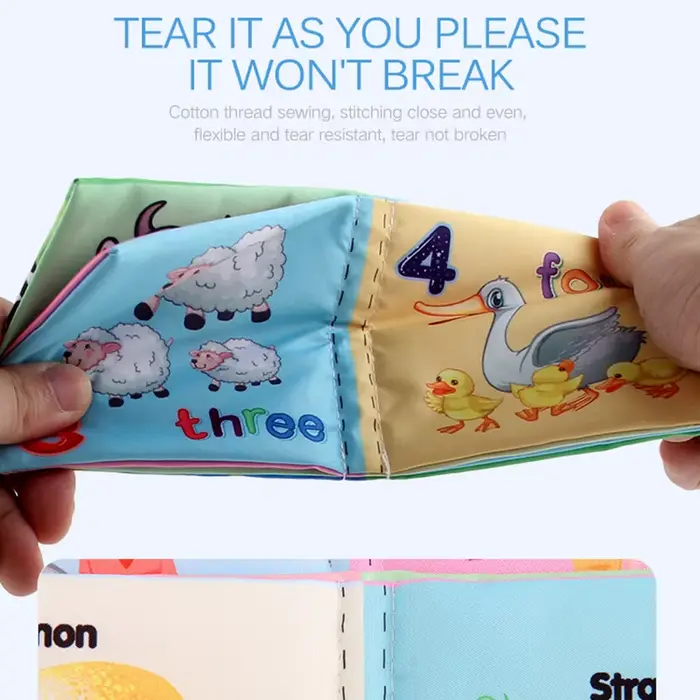 Livres en tissu pour bébés, jouets éducatifs d'éveil pour enfants de 12 à 72 mois, Fruits, chiffres 