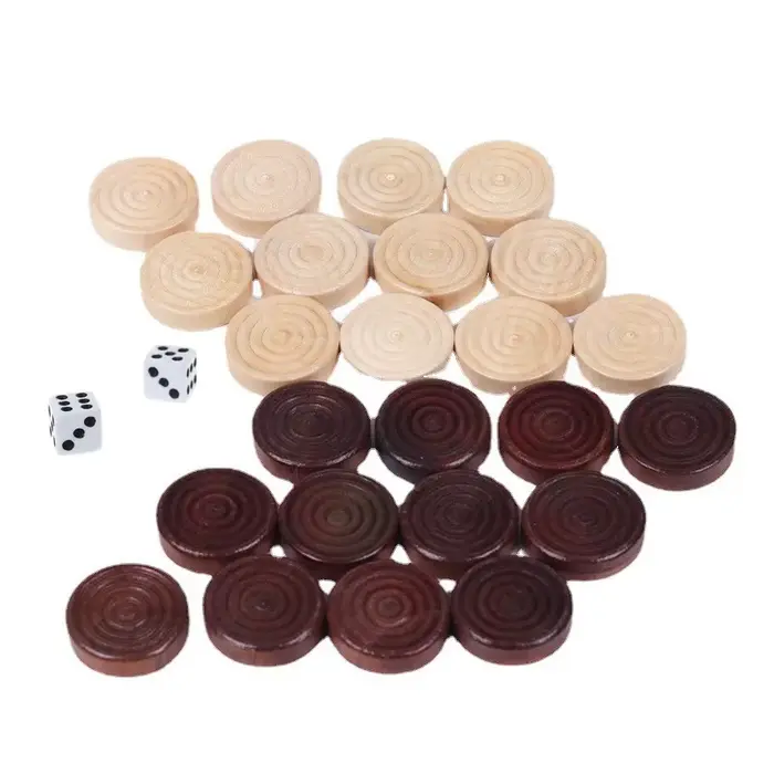 Pièces de dames rondes en bois, 30 pièces/ensemble, accessoires de jeu d'échecs et de backgammon