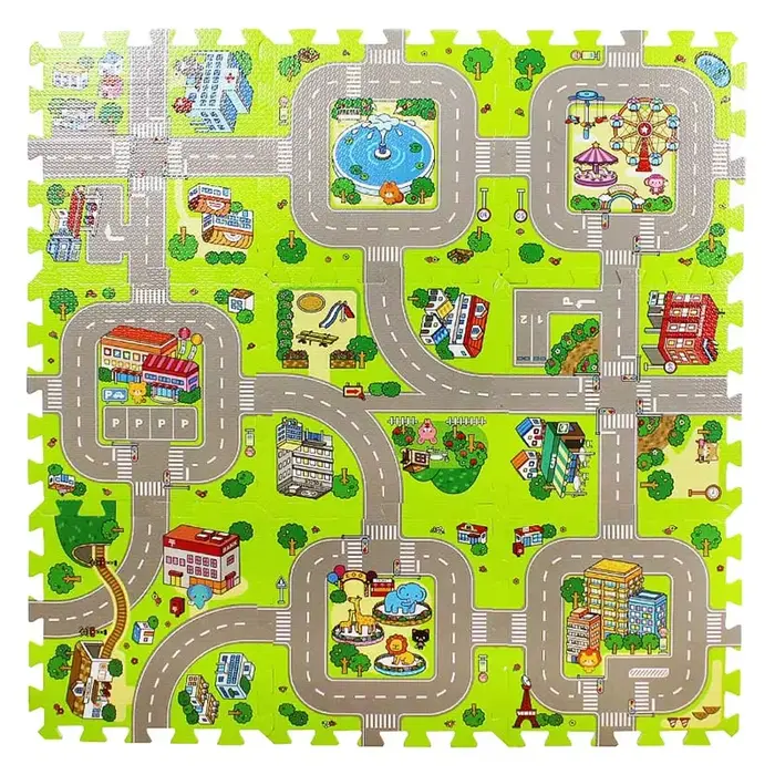 Tapis de jeu pour bébé, 9 pièces/lot, tapis de jeu pour enfants, jouets de sol doux, trafic routier,