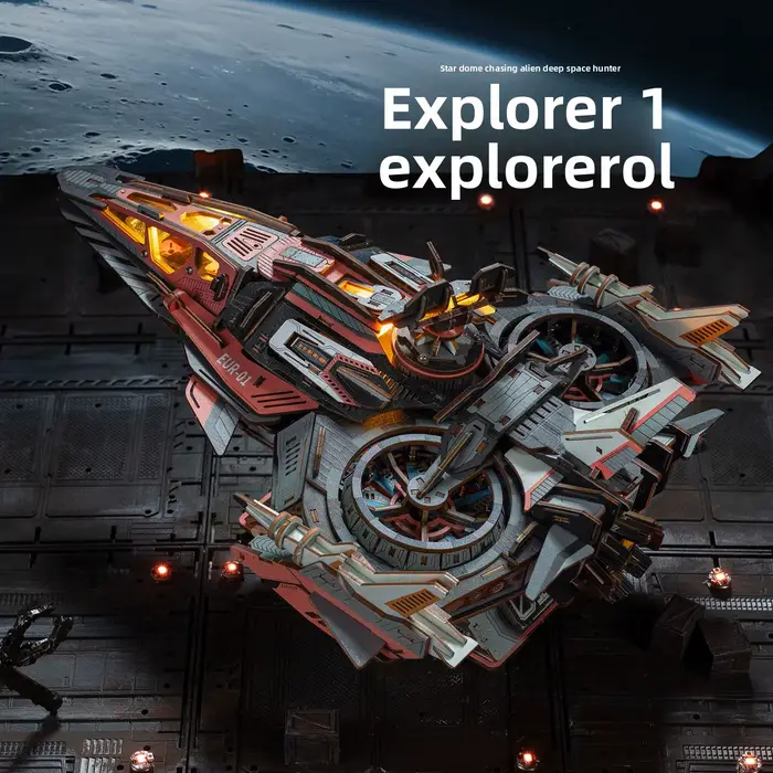 Modèle en bois à assembler soi-même, jouet d'exploration spatiale JTMX-007, fabriqué à la main pour