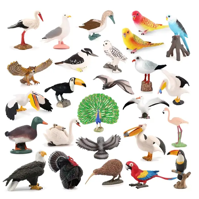 Kiwi oiseau Jungle animaux Figurines paon Phoenix mallard dinde Toucan Figurine jouet animaux Figuri