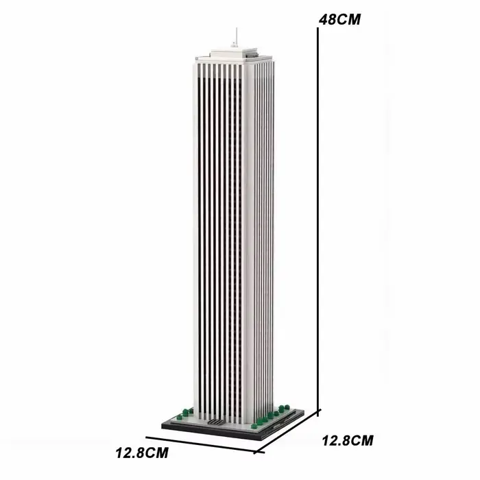 Blocs de construction MOC-149137 Aon Center Chicago, collection d'architecture de gratte-ciel emblém