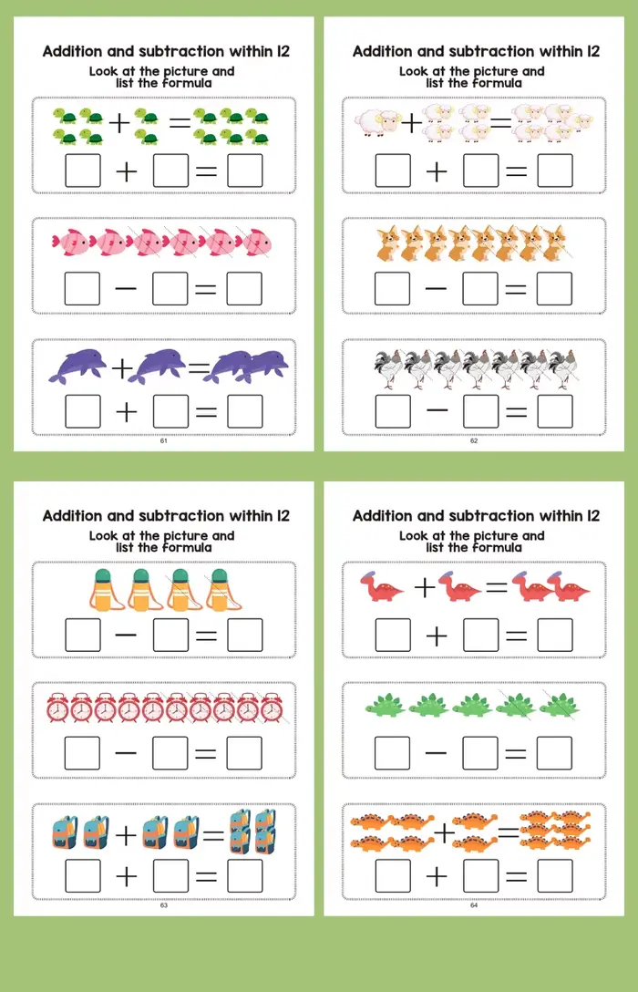 Cahier d'exercices interactif de mathématiques - Comptage, addition et soustraction jusqu'à 10, acti