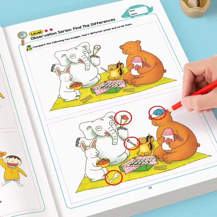 Cahier d'activités sur les différences invisibles, comprenant 32 jeux d'observation interactifs et d