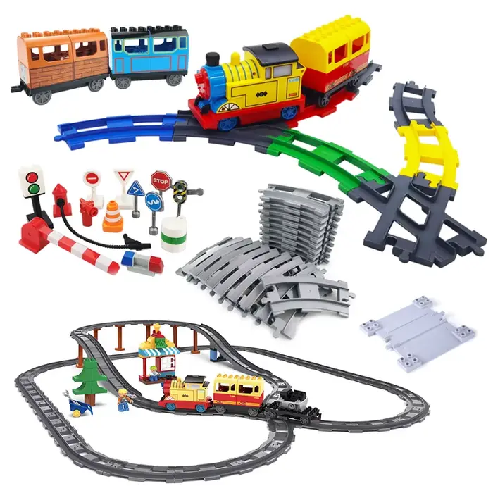 Grand bloc de construction, ensemble de voies, Locomotive électrique intelligente, Train Duplo ferro