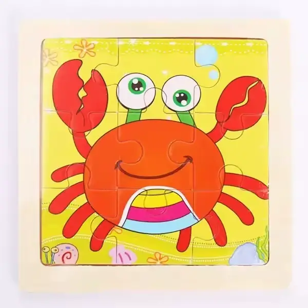 12 pièces bébé en bois 3D Puzzle dessin animé Animal dinosaure Intelligence Puzzle en bois jeu de Pu