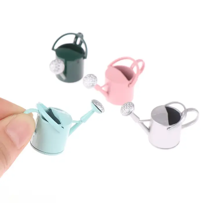 Meubles miniatures pour maison de poupée 1/12, arrosoir en métal, décoration de jardin, meubles mini