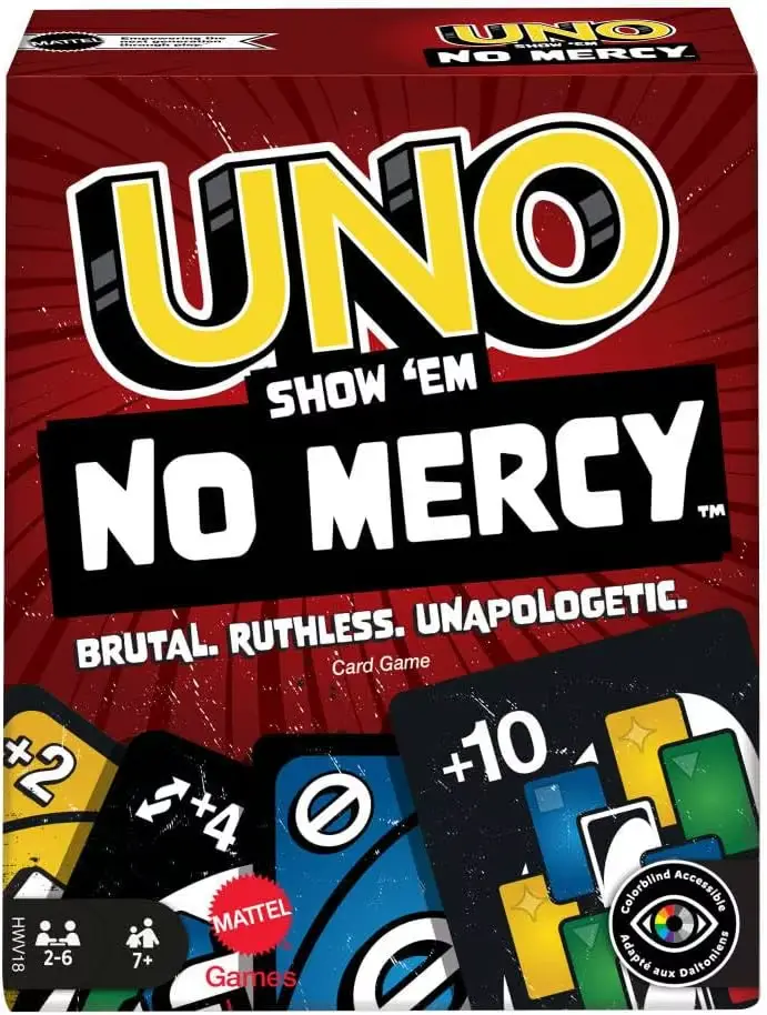 100% Original Mattel UNO Show «Em No Mercy jeu de cartes Poker Geunine marque cadeaux de noël jeux d