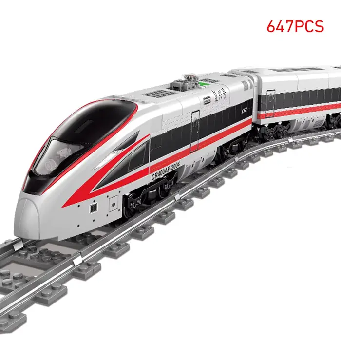 KNEW BUILT Train de 78 cm avec jouet de bloc de construction sur une batterie auto-fournée