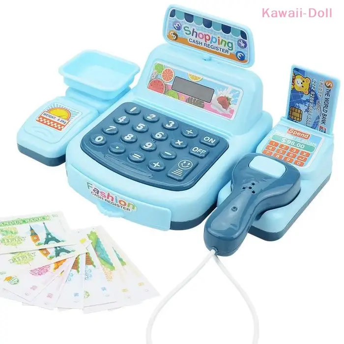 Ensemble de Jouets de Simulation de Caisse de Supermarché avec Effets Lumineux et Sonores Plastique Blanc ou Rouge Pour Enfants Adolescents Occasions Spéciales