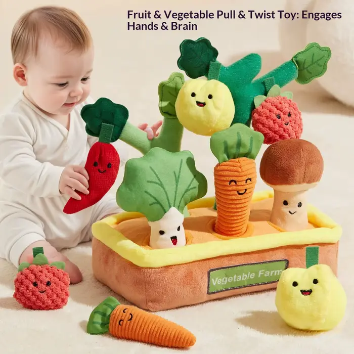 Jouets sensoriels pour bébés, jouet à tirer la carotte pour bébé