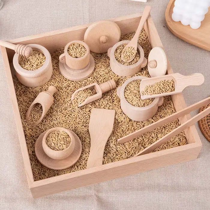 Montessori sensoriel éclairer Puzzle jouets ensemble simulé cuisine service à thé expérience familiale éducation