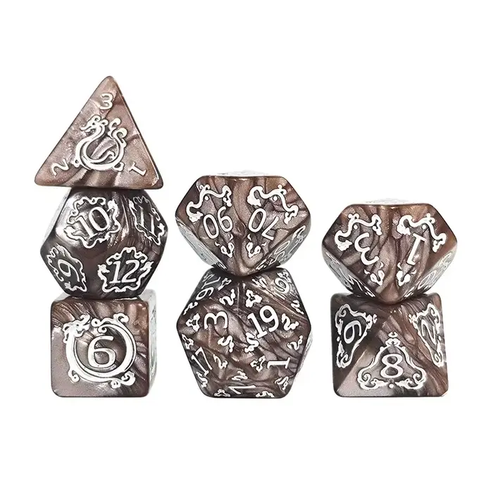 7 pièces DND dés 7 pièces/ensemble Dragon motif dés polyédriques jeu de rôle D & D TRPG jeu de socié