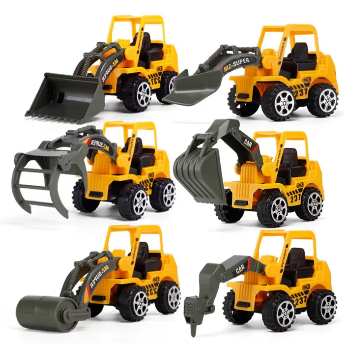 Véhicule d'ingénierie de Construction automobile, 6 Styles/ensemble, jouet, pelle moulée sous pressi