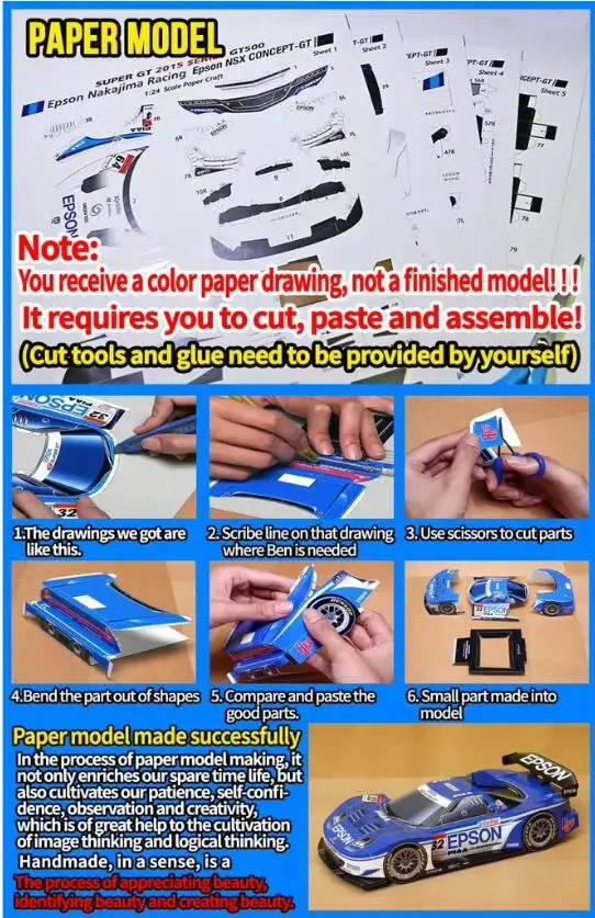 Kit de construction de tracteur Kirovets K-700A en carton pour adultes, modèle à l'échelle 1:32, jeu de cartes imprimées en couleur, idéal pour les amateurs de bricolage et de modélisme