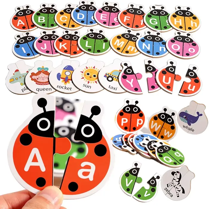 Puzzle d'apprentissage de l'alphabet en papier pour tout-petit jeu de lettres assorties éveil sensoriel et développement de la motricité fine jouet éducatif loolotree occaions spéciales pour les tout-petits