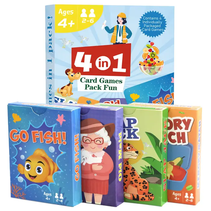 Jeux de cartes pour enfants 4 en 1 : Go Fish