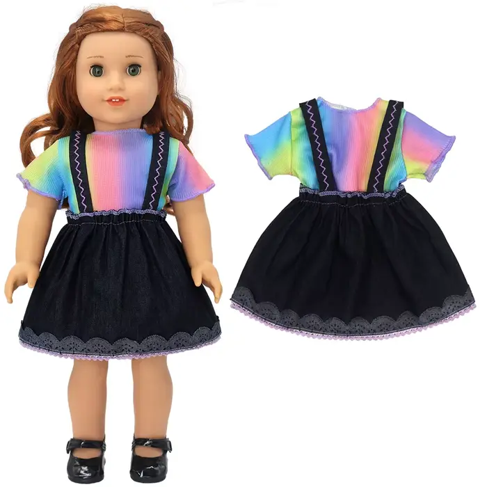 Vêtements de poupées pour filles de 18 pouces, chemise d'été courte, pantalons à la mode, tenues pou