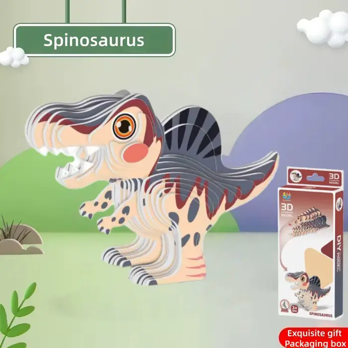 Puzzle en papier dinosaure 3D, jouet éducatif de bricolage, cadeau de jouets de noël/ vendredi noir/