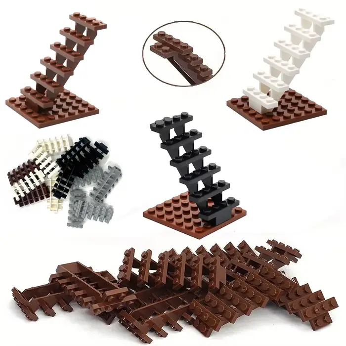 4 pièces escalier MOC briques 7x4x6 maison escaliers droite ouverte 30134 marches échelle modulaire