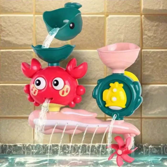 Jouet de bain rotatif en forme de crabe, jouets de bain pour bébés en ABS pour le plaisir aquatique 