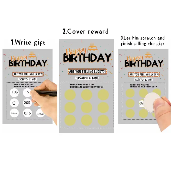 Carte de jeu d'anniversaire surprise