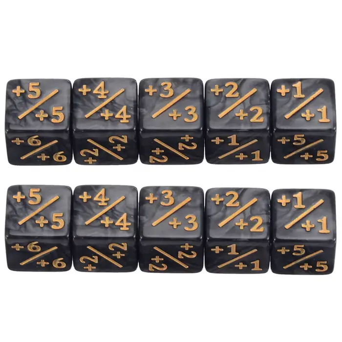 Compteurs de dés pour jeu de table, 10 pièces, négatifs positifs + 1 à 1, amusant