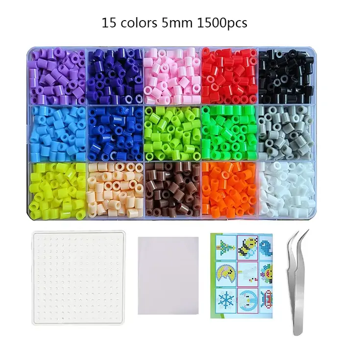 15 couleurs 5mm /2.6mm ensemble perles de fusion Pixel Art Puzzle Hama perles bricolage 3D Puzzles à