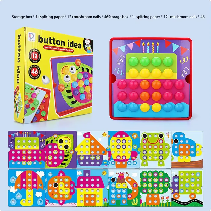 Puzzle à boutons de grandes pièces pour l'éducation de la petite enfance, jouet éducatif pour enfant