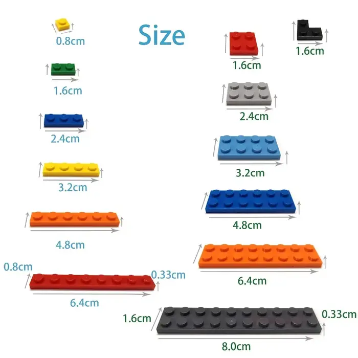 Blocs de construction à 2x6 points, 100 pièces, figurines épaisses, briques éducatives, taille créat