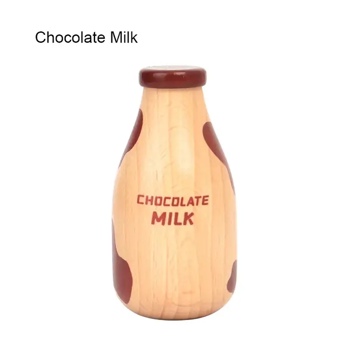 Bouteille de lait en bois, 1 pièce, jeu de simulation, jouets alimentaires de cuisine pour enfants, 