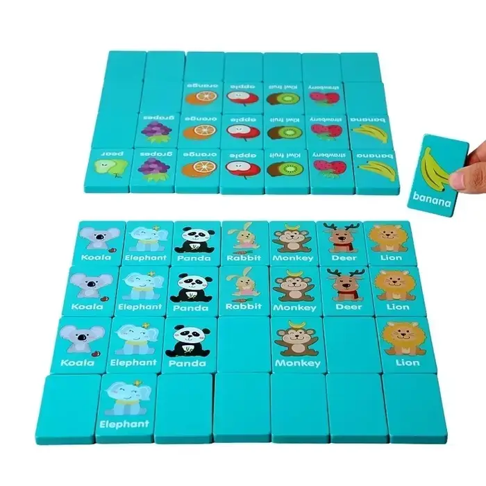 Mahjong-Jeu de mémoire en bois pour enfants, jeu de société familial, blocs de jeu d'association, év