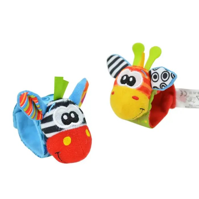 Hochet pour bébé, jouets, animaux en peluche mignons, hochet de poignet, chaussettes de recherche de