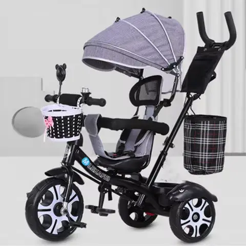 Tricycle enfant LazyChild avec siège rotatif, cadre métallique, pour 1-5 ans, vélo bébé, poussette a