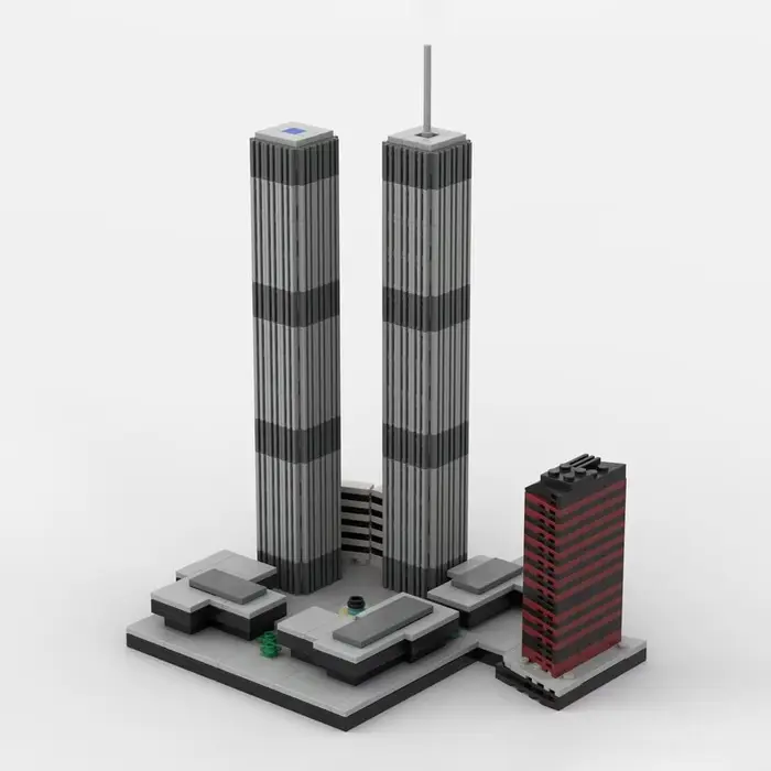 Ensemble de blocs de construction MOC World Trade Center personnalisés – Modèle architectural miniature de 982 pièces