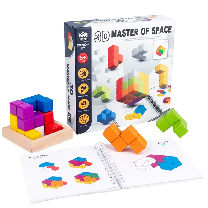 Jouets de puzzle 3D en blocs de bois, jeu intellectuel pour enfants et adultes, jouets anti-stress,