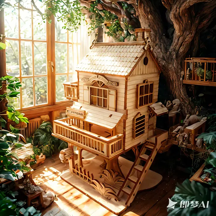 Puzzle stéréo 3D, maison dans les arbres