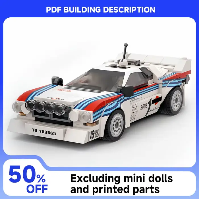 244 pièces MOC-130287 Rally Racing Lancia Rally 037 Martini Racing 1983 Monte Carlo Blocs de constru