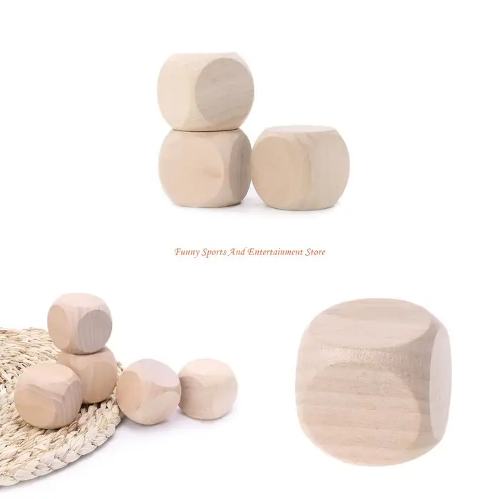 C4DE blocs carrés inachevés, Cubes en bois à 6 faces, arrondis, projets d'artisanat bricolage