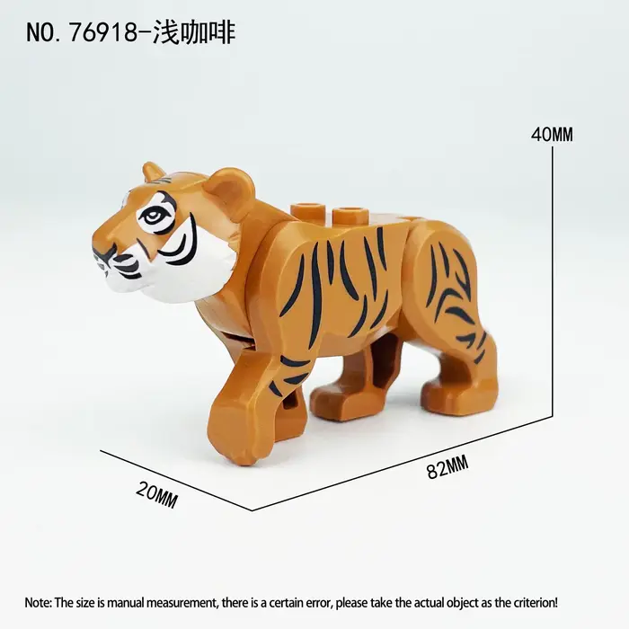 Blocs de construction miniatures Moc, jouet tigre, bricolage, assemblage, modèle animal, briques, pu