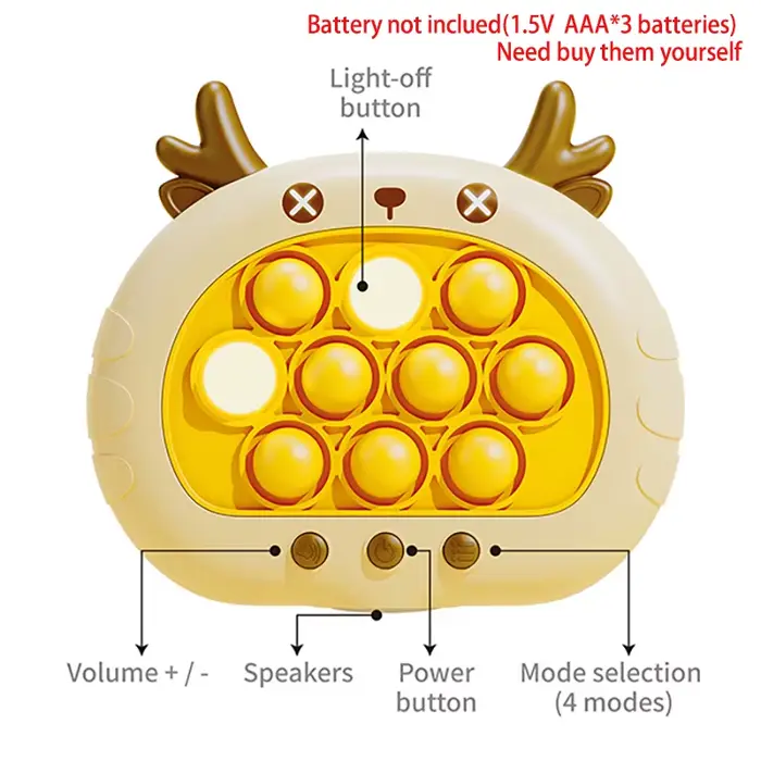 Jeu de Bulles Pop Électronique pour Enfant et Adulte, Jouet Anti-Stress, 3 Couleurs, Cadeau de Noël 