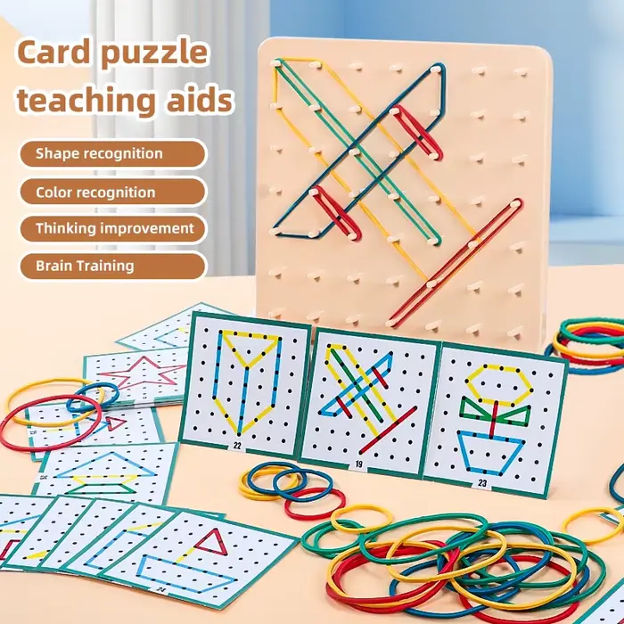 Puzzle géométrique avec formes à emboîter aide pédagogique créative en mathématiques éducation préscolaire cadeau d'anniversaire occasionnelle développement logique enfant 3 6 ans