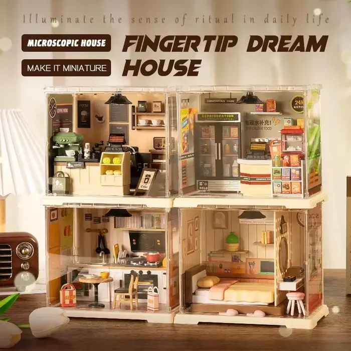 Kit de bricolage de maison Miniature 3D, assemblage artisanal pour la décoration de la maison, ensemble de construction de petite pièce, Collection de projets familiaux, cadeau d'interaction pour enfa