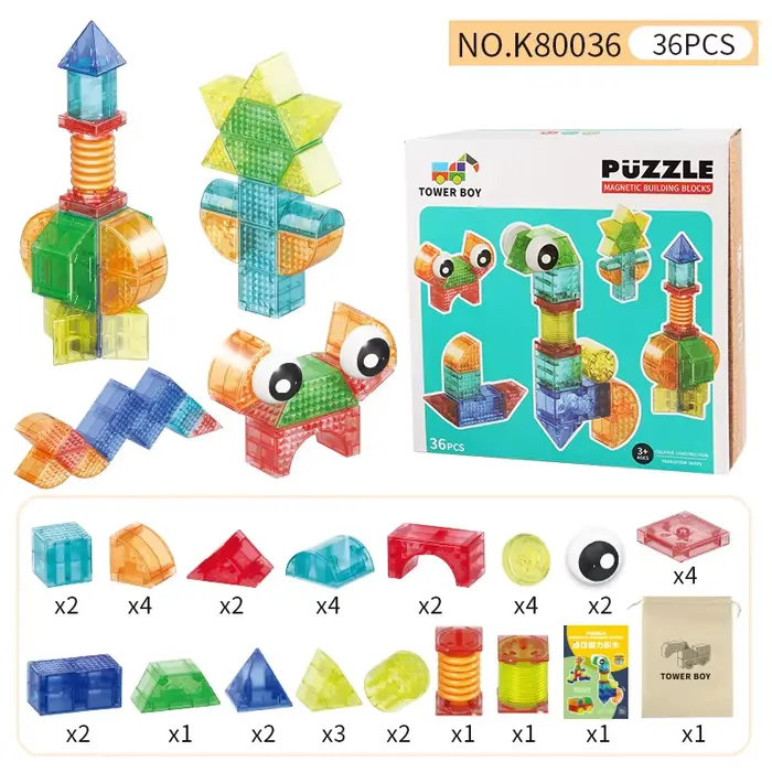 Blocs magnétiques géométriques 3D, jouets pour enfants, jeu de tuiles magnétiques, construction éduc